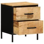 vidaXL Ensemble de tables de chevet 2 Pièces 40x35x50 cm Bois massif brut de manguier