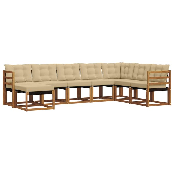 vidaXL Ensemble de canapés d'extérieur 8 Pièces Naturel et Beige