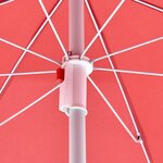 Parasol rond - Arc 1,80 m - Structure en polyester anti-uv - Blanc et rouge
