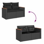 vidaXL Ensemble de canapés de jardin 11 Pièces et coussins rotin acacia