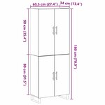 vidaXL Buffet 2 Pièces Chêne noir 69 5 x 34 x 180 cm Bois d'ingénierie