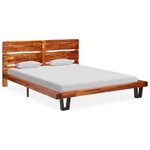 vidaXL Cadre de lit à live edge Bois d'acacia massif 160 cm