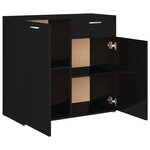 Vidaxl buffet noir brillant 80x36x75 cm aggloméré