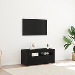 vidaXL Meuble TV Noir 90 x 35 x 40 cm Bois d'ingénierie