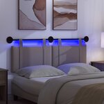 vidaXL Tête de lit suspendue Avec lumière LED Taupe Tissu