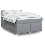 vidaXL Sommier à lattes de lit avec matelas Gris clair 160x200cm Tissu