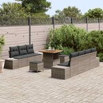 vidaXL Ensemble de canapé de jardin 10 Pièces Gris Poly rotin