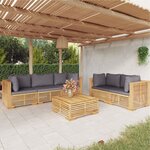 vidaXL Salon de jardin 6 Pièces avec coussins Bois de teck solide