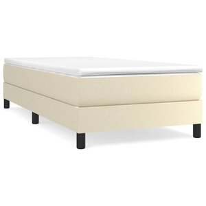 vidaXL Lit à sommier tapissier avec matelas Crème 90x190 cm Similicuir