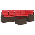 vidaXL Ensemble de canapé de jardin Marron polyrotin