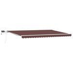 vidaXL Auvent manuel rétractable avec LED marron 500x300 cm