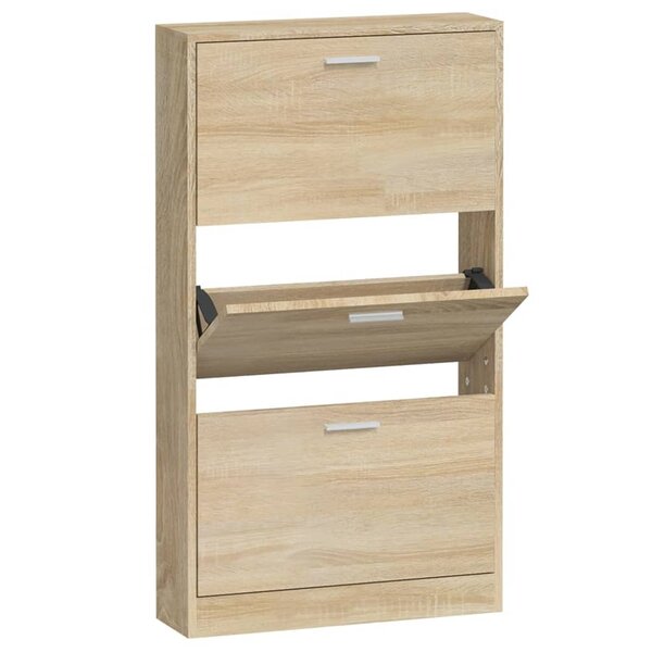 vidaXL Armoire à chaussures Chêne 59x17x108 cm Bois d'ingénierie