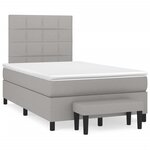 vidaXL Sommier à lattes de lit et matelas gris clair 120x190 cm tissu