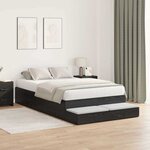 vidaXL Cadre de lit avec rangement Chêne noir 236.5 x 120 x 31.5 cm
