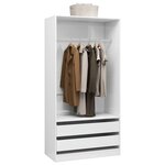 vidaXL Garde-robe Blanc brillant 100x50x200 cm Bois d'ingénierie