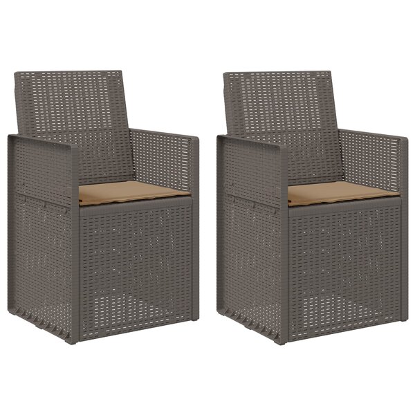 vidaXL Chaises de jardin salle à manger 2 pc Gris clair et Taupe PP
