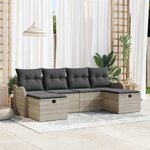 vidaXL Ensemble de canapé de jardin 6 Pièces Gris clair 231 x 117 x 85 cm