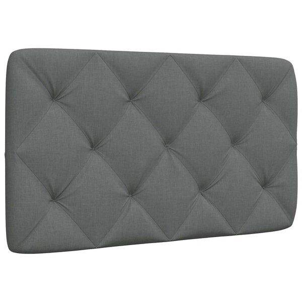 vidaXL Coussin de tête de lit gris foncé 80 cm tissu