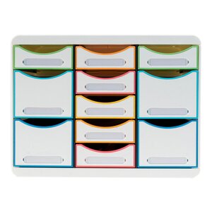 Moule De Classement Storebox Multi 11 Tiroirs Black Office - Blanc/arlequin - Exacompta