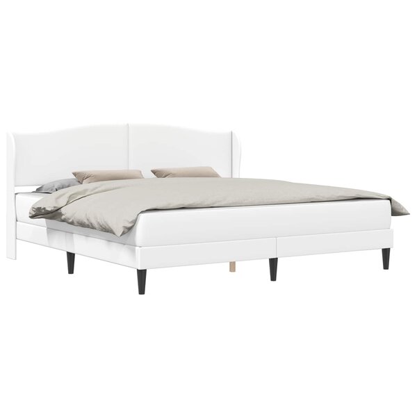 vidaXL Cadre de lit avec tête de lit Blanc 200 x 200 cm Simili cuir