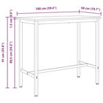 vidaXL table Naturel 100 x 50 x 91 cm Bois d'ingénierie et acier