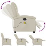 vidaXL Fauteuil inclinable de massage Crème Similicuir