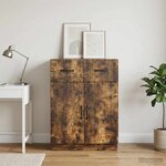 vidaXL Buffet Chêne fumé 66 x 34 5 x 87 cm Bois d'ingénierie