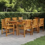 vidaXL Ensemble à manger de jardin 9 Pièces Bois d'acacia massif