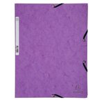 Chemise 3 Rabats À Élastiques Carte Lustrée 400g/m2 - A4 - Violet - X 25 - Exacompta