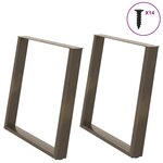 vidaXL Pieds de table à manger en forme de U  2 pièces  acier naturel  100 x (72-73) cm