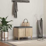 vidaXL Banc d'entrée avec coussin Chêne Sonoma 60 x 38 x 46 cm