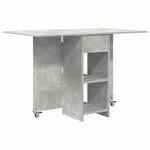 vidaXL Table à dîner 115 x 70 x 75 cm Bois d'ingénierie Gris béton