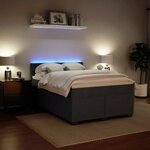 vidaXL Sommier à lattes de lit et matelas Gris foncé 140x190cm Velours