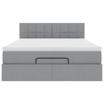 VidaXL Cadre de lit ottoman et matelas gris clair 140x200 cm tissu