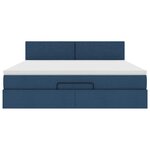 VidaXL Cadre de lit ottoman avec matelas bleu 160x200 cm tissu