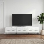 vidaXL Meuble TV Blanc brillant 147 x 34 5 x 30 cm Bois d'ingénierie
