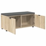 vidaXL Banc d'entrée avec coussin Chêne Sonoma 100 x 38 x 46 cm