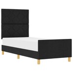 vidaXL Cadre de lit avec tête de lit Noir 80 x 200 cm tissu