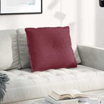 vidaXL Coussin de Dos Bordeaux 60 x 19 x 50 cm tissu