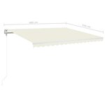 vidaXL Auvent automatique avec capteur de vent et LED 400x350 cm Crème