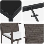 vidaXL Ensemble de salle à manger pour jardin 3 Pièces Marron Poly rotin