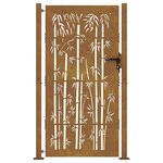 vidaXL Portail de jardin 105x180 cm acier corten design de bambou