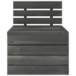 vidaXL Canapé palette de milieu de jardin Bois de pin Gris foncé