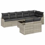 vidaXL Ensemble de canapé de jardin 9 Pièces Gris clair Poly rotin