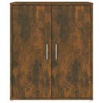 vidaXL Meuble à chaussures Chêne fumé 60x35x70 cm Bois d'ingénierie