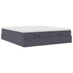VidaXL Cadre de lit ottoman avec matelas gris foncé 180x200cm velours