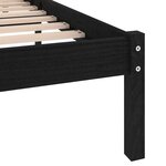 vidaXL Cadre de lit Noir Bois de pin massif 140x190 cm