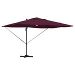 vidaXL Parasol à bras déporté - Bordeaux Bordeaux Métal et Tissu Moyen