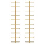 vidaXL Casier à vin mural pour 10 bouteilles 2 Pièces Doré Métal