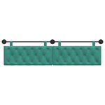 vidaXL Tête de lit suspendue Avec lumière LED Turquoise Velours